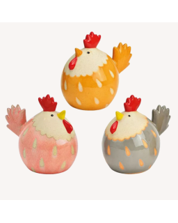 POULE FAIENCE H12CM