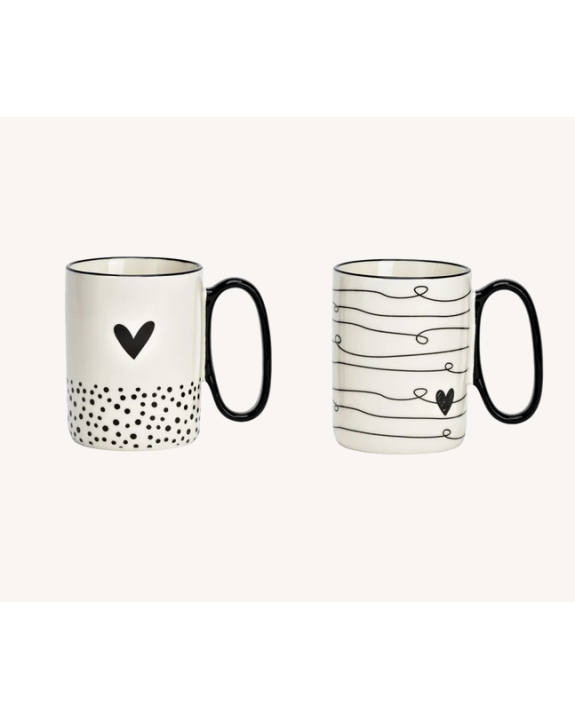 TASSE COEUR BLC-NOIR 360ML