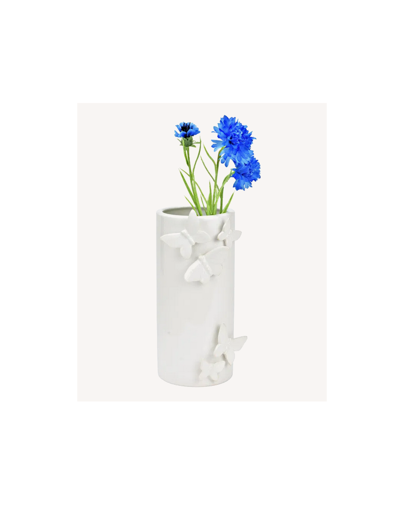 VASE BLC PAPILLON 3D H22CM