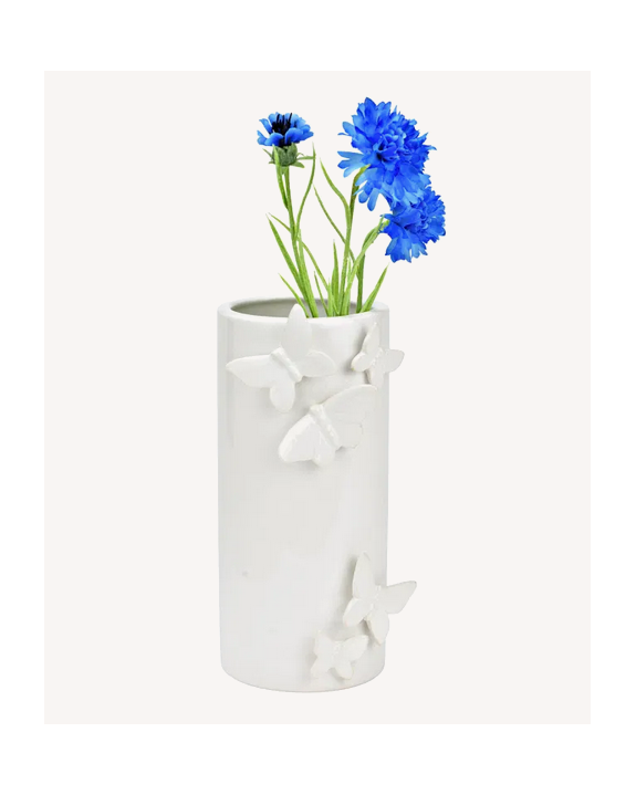 VASE BLC PAPILLON 3D H22CM
