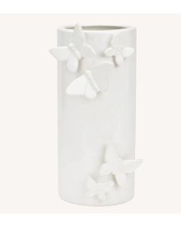 VASE BLC PAPILLON 3D H22CM