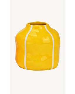 VASE JAUNE FLEURS SECHEES Ø12