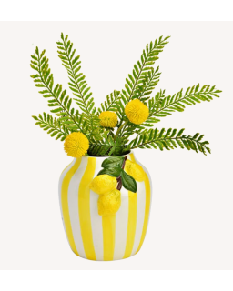 VASE RAYÉ CITRON H17CM