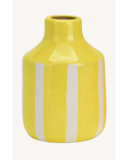 VASE RAYÉ JAUNE H13CM