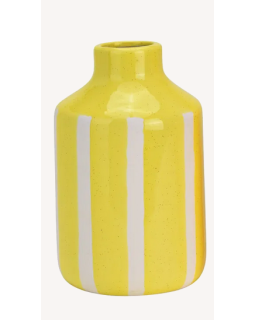 VASE RAYÉ JAUNE H18CM