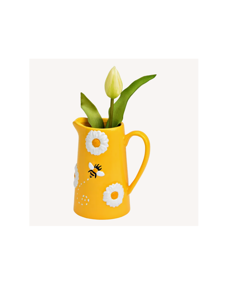 CARAFE JAUNE ET ABEILLE H14CM