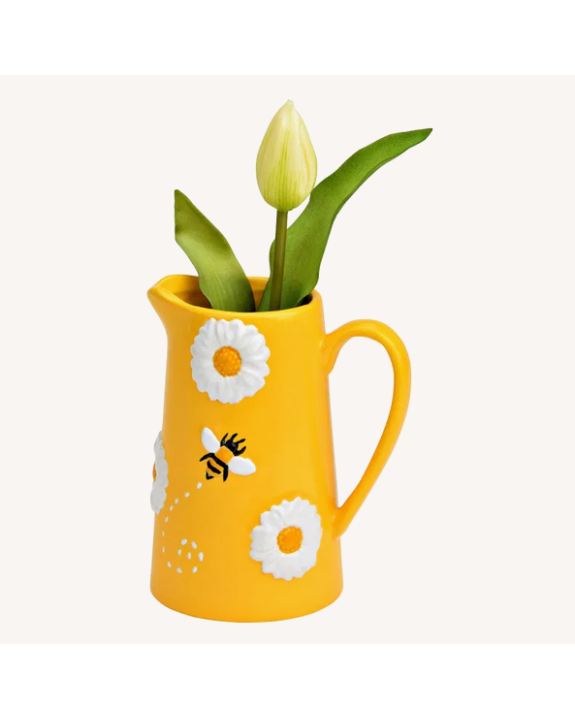 CARAFE JAUNE ET ABEILLE H14CM