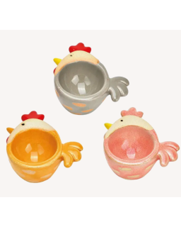 COQUETIER POULE FAIENCE