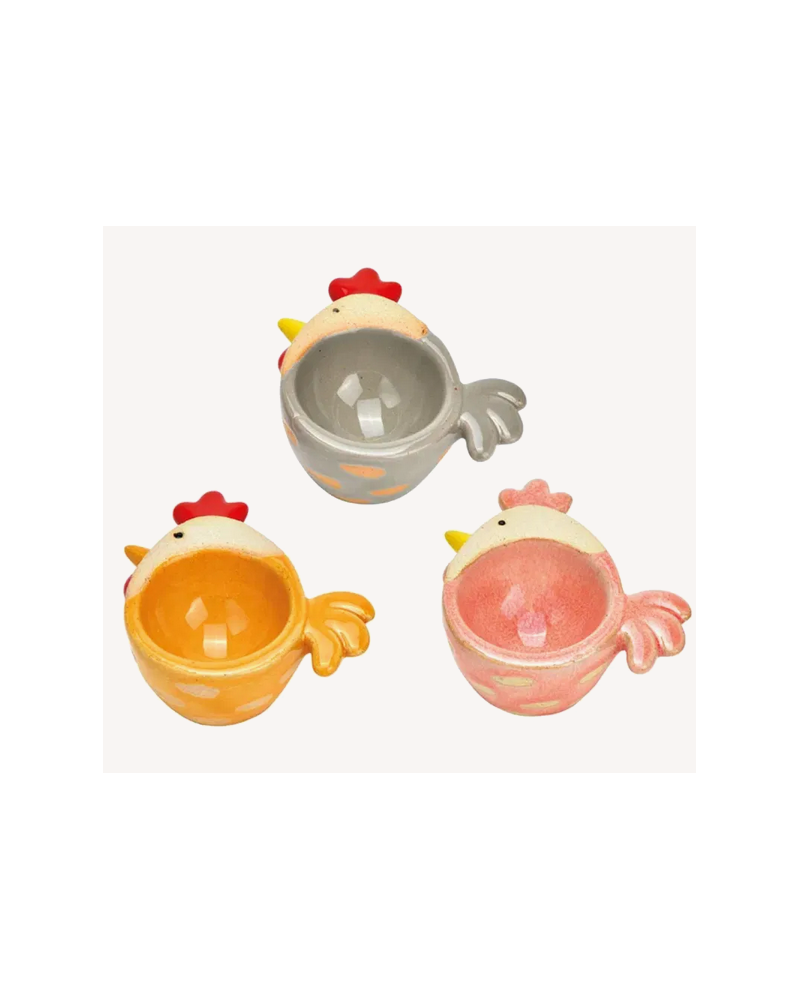 COQUETIER POULE FAIENCE