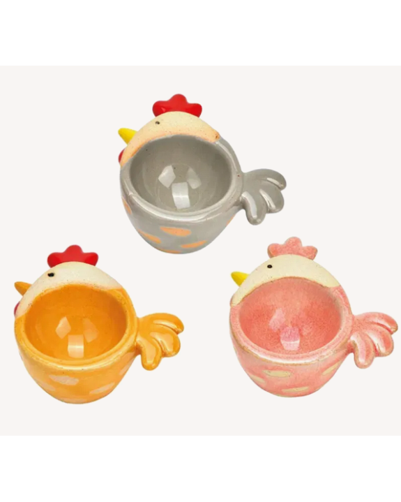 COQUETIER POULE FAIENCE