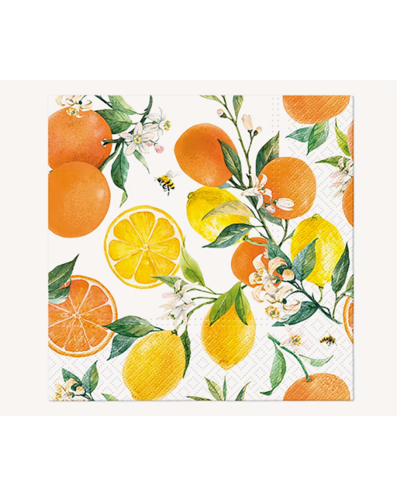LOT 20 SERV. PAPIER ORANGE/CITRON
