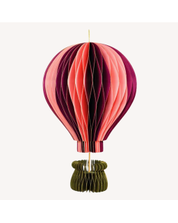 MONGOLFIERE ROSE/BDX H30CM