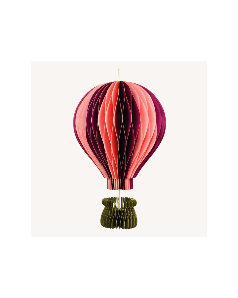 MONGOLFIERE ROSE/BDX H30CM