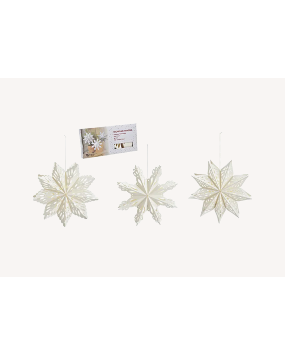 S/3 FLOCONS BLC PAPIER H22.5