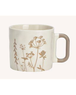 MUG BLC FLEUR BEIGE