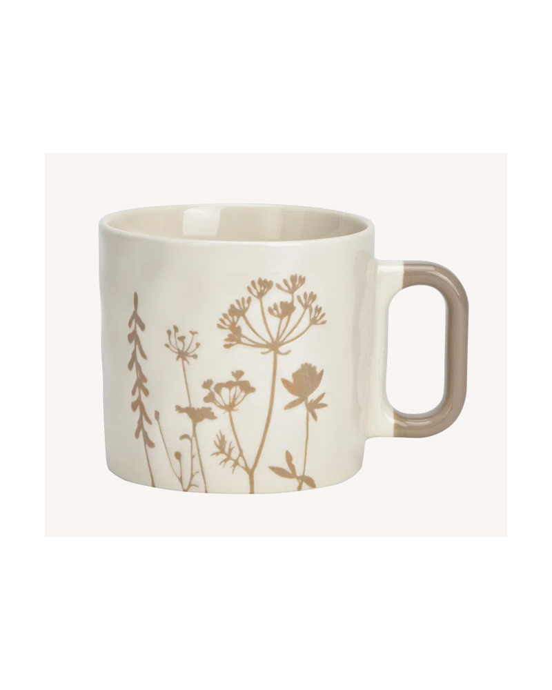 MUG BLC FLEUR BEIGE