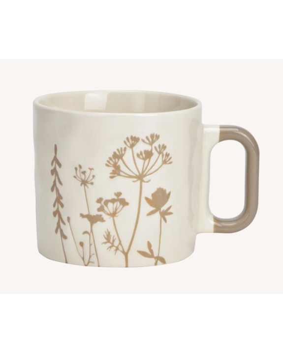 MUG BLC FLEUR BEIGE
