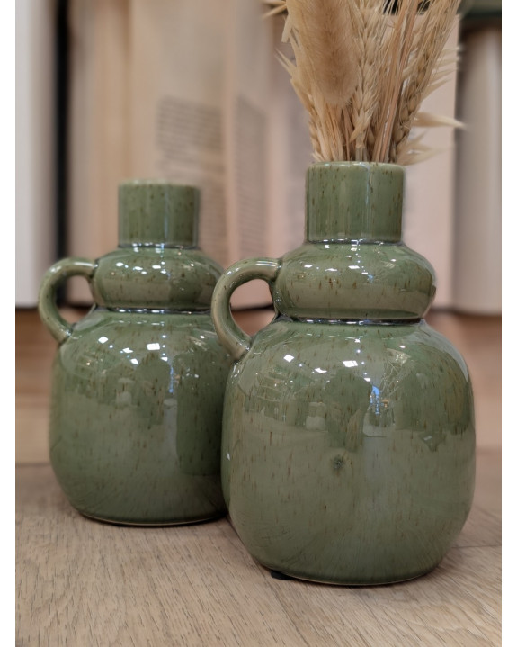 VASE Ø13XH18 EVORA VERT ANTIQ