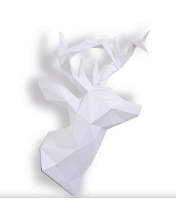 TETE DE CERF EN PAPIER 3D - BL