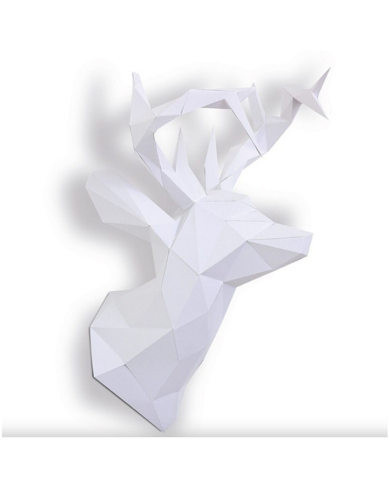 TETE DE CERF EN PAPIER 3D - BL