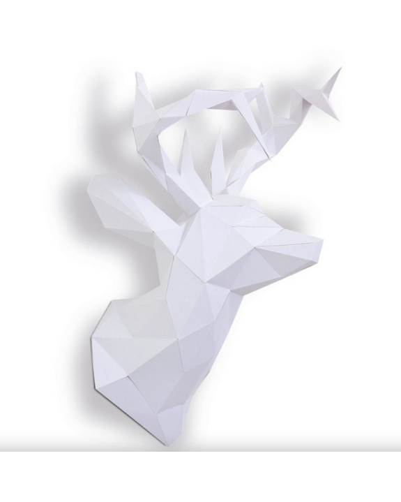 TETE DE CERF EN PAPIER 3D - BL