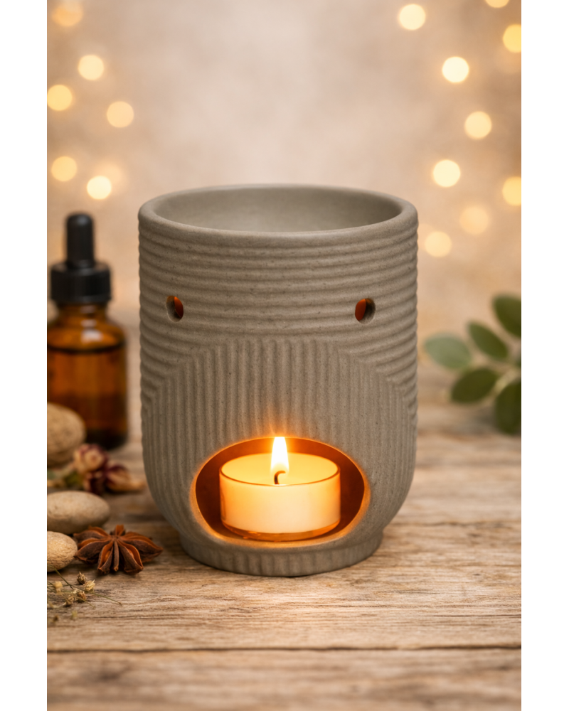 BRÛLEUR H12CM CERAM BLC/GRIS/B