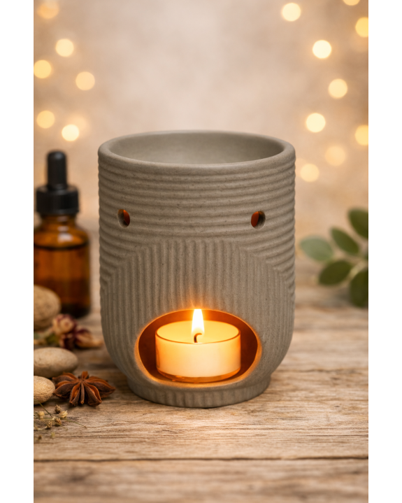 BRÛLEUR H12CM CERAM BLC/GRIS/B