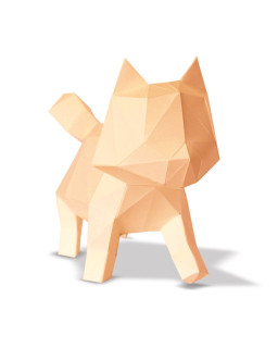 CHAT EN PAPIER 3D - ABRICOT