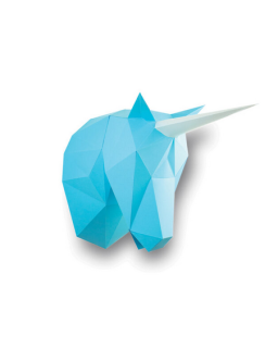 LICORNE BLEU EN PAPIER 3D