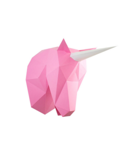 LICORNE ROSE EN PAPIER 3D
