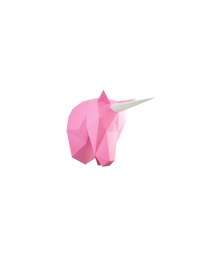 LICORNE ROSE EN PAPIER 3D