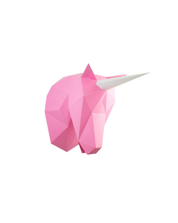 LICORNE ROSE EN PAPIER 3D
