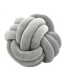 COUSSIN NOEUD GRIS VELOURS