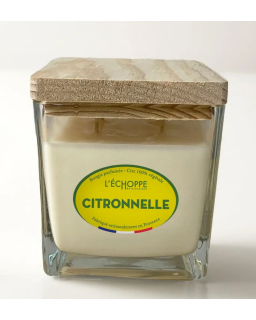 BOUGIE 350G POT VERRE CARRE