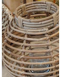 LANTERNE POELET + VERRE H 35 cm