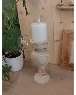 BOUGEOIR EN BOIS Ø11XH27