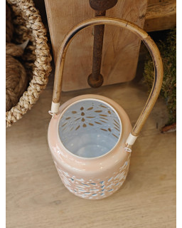 LANTERNE LIGHT PINK H 24CM