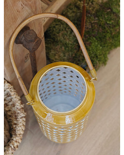 LANTERNE MOUTARDE H40CM