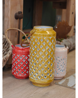 LANTERNE MOUTARDE H40CM