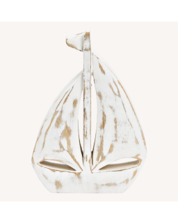 VOILIER BOIS BLANC H20CM