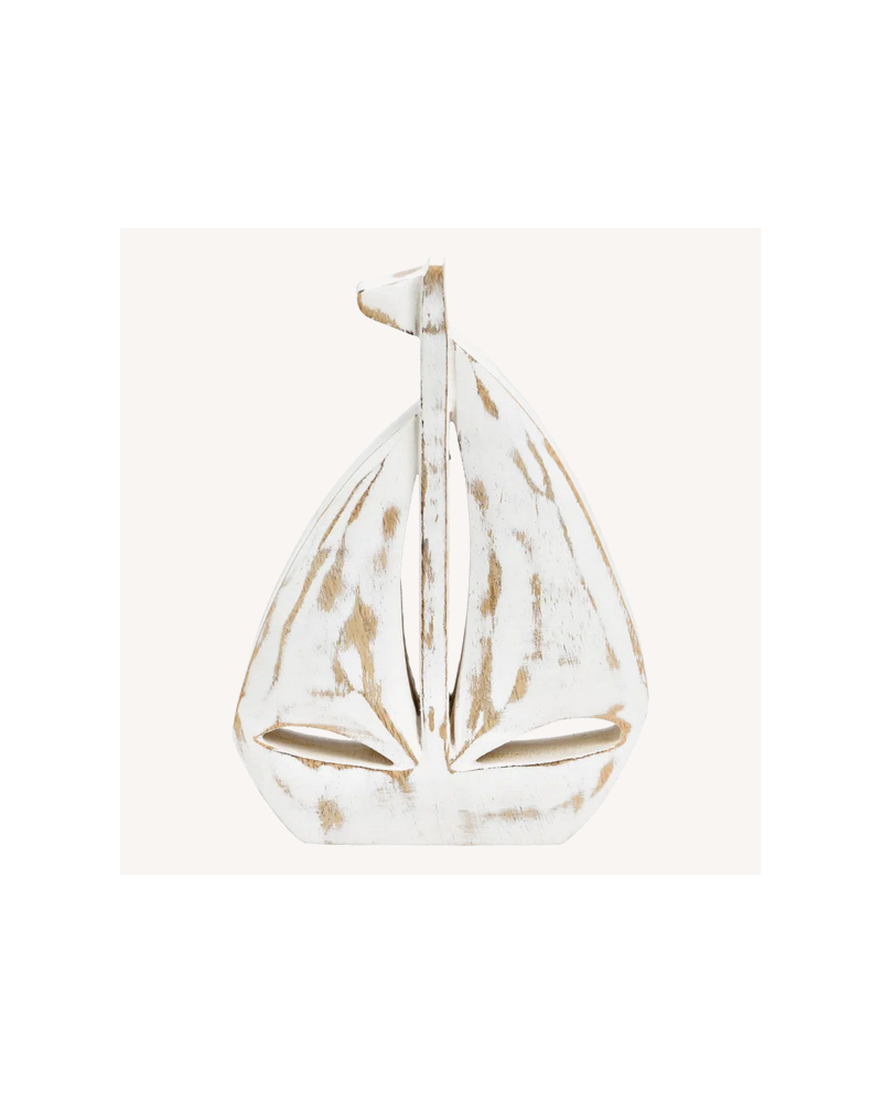 VOILIER BOIS BLANC H20CM