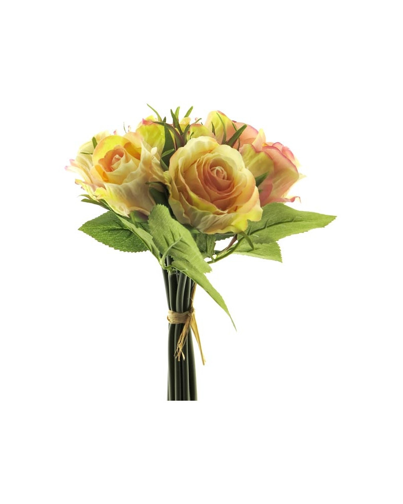 BOUQUET ROSE CREME H30CM