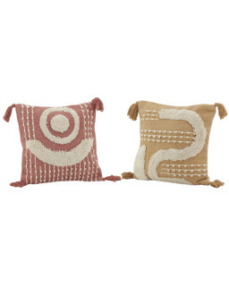 COUSSIN TUFTE JAUNE