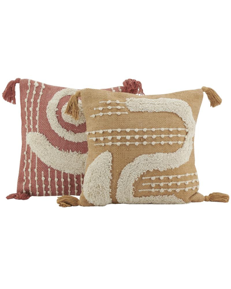 COUSSIN TUFTE JAUNE