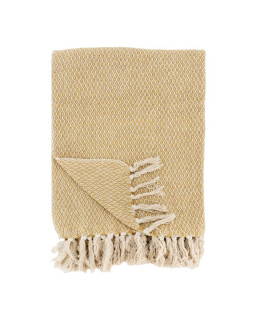 PLAID COTON JAUNE RECY