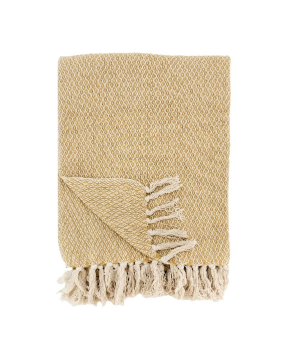 PLAID COTON JAUNE RECY