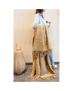 PLAID COTON BEIGE 130X170