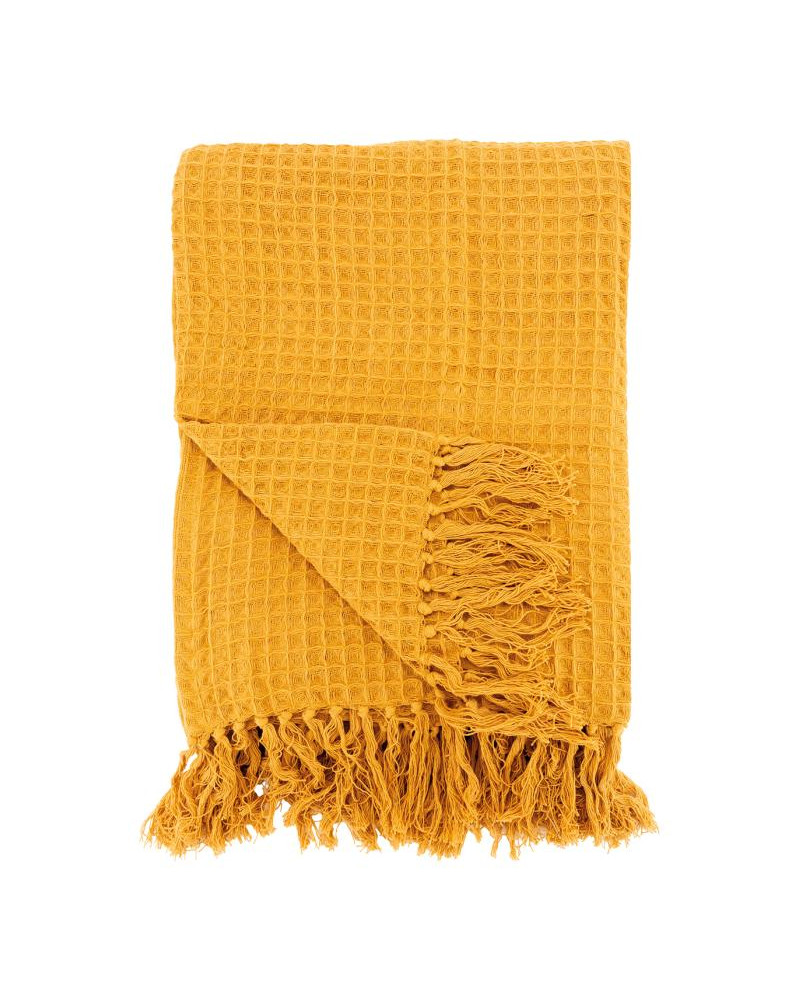 PLAID COTON JAUNE 130X170