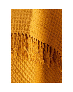 PLAID COTON JAUNE 130X170