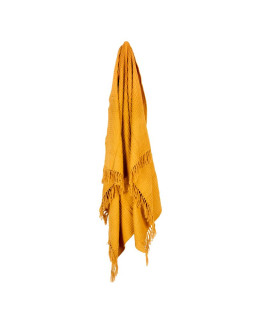 PLAID COTON JAUNE 130X170